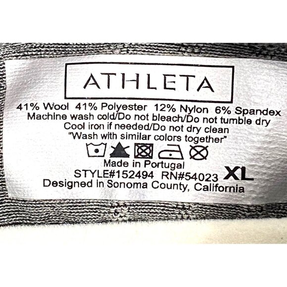 Athleta Remarkawool Cowl Neck Top base layer XL Gray Plaid outdoor active - Picture 5 of 9